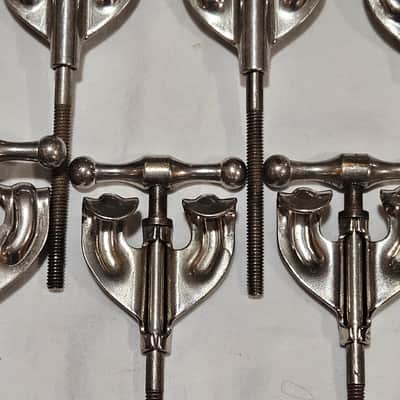 Vintage Slingerland Radio King Bass Drum Tension Rods & Claws Set of 10 Nickel 1940s-50s Nice! image 4