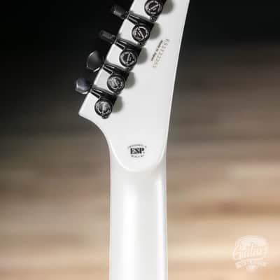 ESP E-II M-II 7B Baritone 7-String Evertune Guitar w/ Case – Pearl White image 6