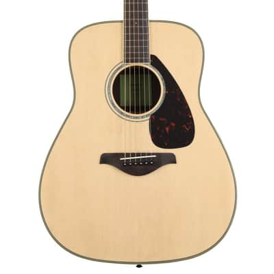Yamaha FG830 Dreadnaught Acoustic Guitar - Solid Spruce Top - Natural image 2