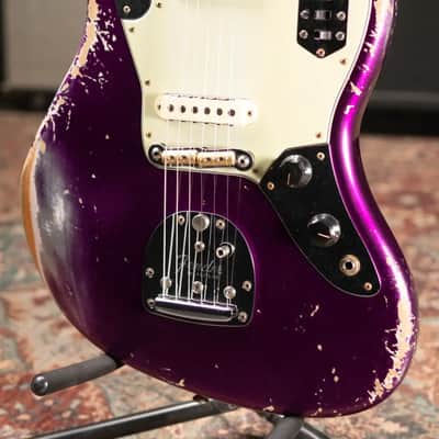 Fender Custom Shop 1965 Jaguar Heavy Relic Electric Guitar - Faded Purple Metallic with Hardshell Case image 4
