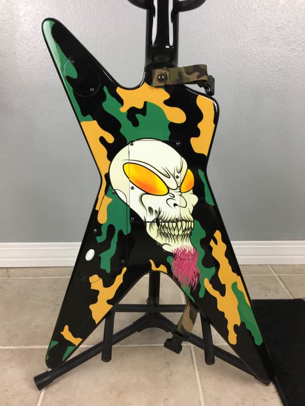 Washburn 333 Trendkill Dimebag Darrell Signature 1990's Camo Alien Skull image 1