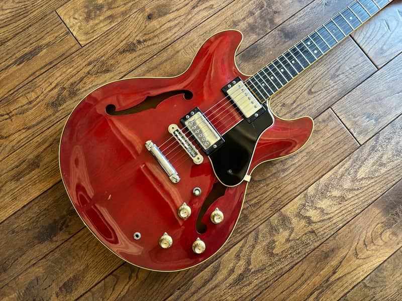 1980s Yamaha SA-1000 Super Axe Semi Hollow ES Electric Guitar Cherry MIJ Japan image 1