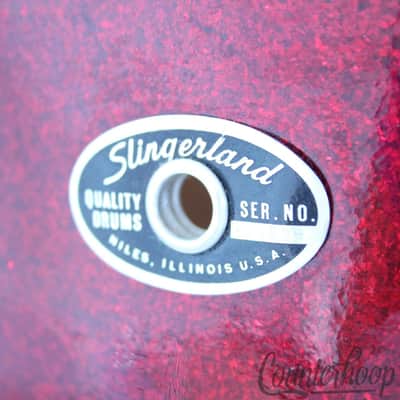 *Slingerland 13x9" Rack Tom Drum Red Sparkle Vintage 70s 3Ply Mahogany/Maple USA image 2