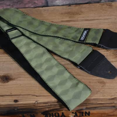 Dunlop D6710 Jacquard Hexagon Echo Olive Green Premium Guitar Strap w FAST n FREE Same Day Shipping image 2