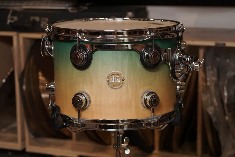 DW 9x13" Collector's Series Exotic Tom - 2007 Candy Blue Azure Burst over Mapa Burl Exotic Veneer - Carl Allen image 1