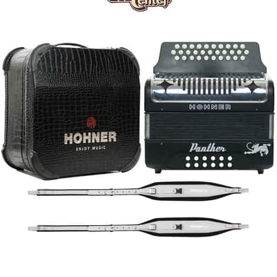 Hohner Panther GCF Accordion Bundle w/ Case and Back Strap image 1