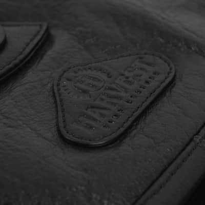 Harvest Fine Leather Black Buffalo & Canvas Gig Bag for Two Electric Bass Guitars image 13