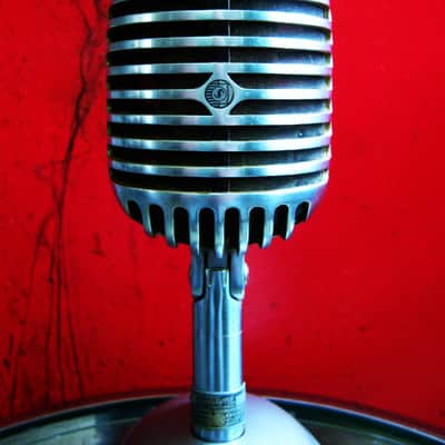 Vintage 1940's Shure 55 / 55S dynamic microphone satin chrome w S-36 desk stand Elvis 55S # 8 image 4