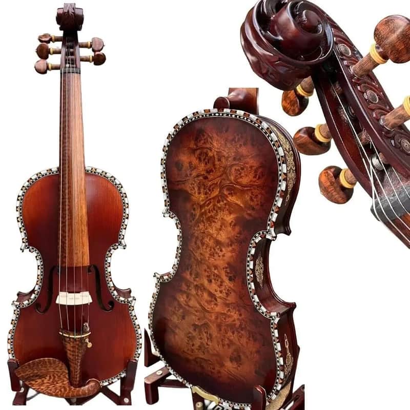 SONG Master 5 string Violin 4/4,Bird's eye wood Shell Purfling,Great sound #15780 image 1