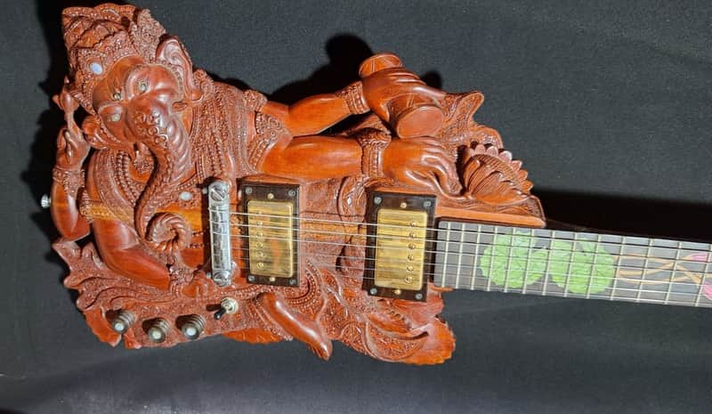 Blueberry Handmade Electric Guitar Ganesh Motif image 1