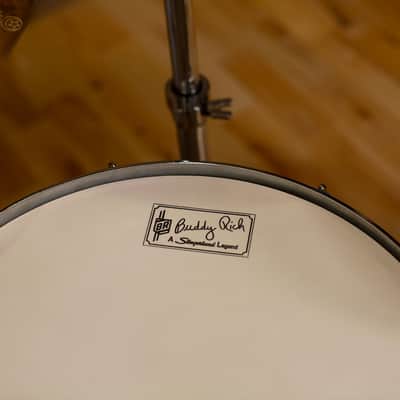 SLINGERLAND BUDDY RICH 5 PIECE SIGNATURE DRUM KIT No.2, NASHVILLE BUILT WITH FULL HARDWARE PACK AND SOLID SHELL SNARE DRUM, WHITE MARINE PEARL (PRE-LOVED) image 14