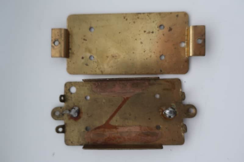 Vintage 1970-80s Mystery Guitar Pick Up Brass Plate Shielding Set Possibly Klira Tonika Borisov Russ image 1
