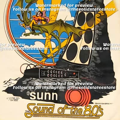 Sunn “The Sound Of The 80's” Black Tee Shirt - Digitally Restored Vintage Ad image 3