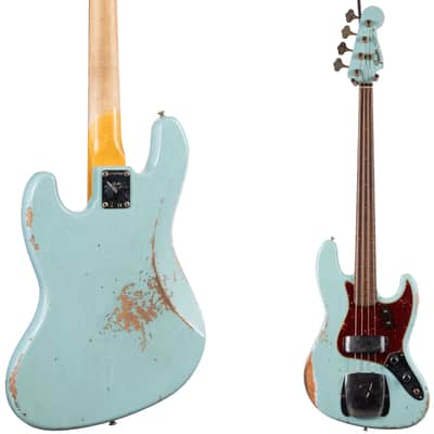 Fender 2024 Custom Shop 1961 Jazz Bass Heavy Relic Super Faded Aged Daphne Blue w/OHSC (567) USED image 7