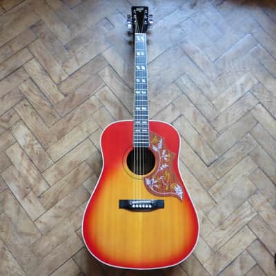 Hondo II Hummingbird 1979 2 Color Sunburst + Hard Case + Pro Set Up + Very unusual and cool image 11