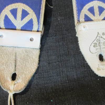 Vintage  ACE Blue and White Peace and Doves Guitar Strap 60's-70's image 2