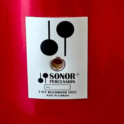Used Vintage Sonor Phonic Plus 5pc Drum Set Candy Apple Red - Very Good image 13
