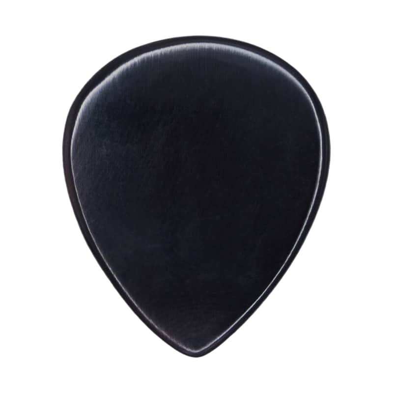 Exotic Plectrums Black Buffalo Horn Guitar Or Bass Pick - 1.5 mm Ultra Heavy Gauge - 347 Large Teardrop Shape - Polished Finish Handmade Specialty Exotic Plectrum - 3 Pack image 1
