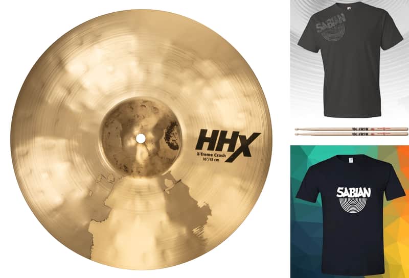 Sabian HHX 16" X-Treme Crash Cymbal Brilliant Finish +Shirt & Sticks Bundle & Save Authorized Dealer image 1