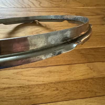 WFL Zephyr Lug Era 14 Inch Nickel Plated Snare Drum Batter Hoop Rim 8 Lug image 8