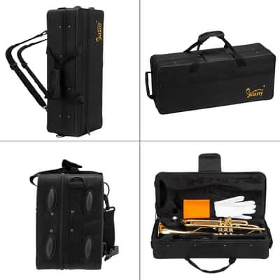 🎅🎄 For Pros and Beginners! Gold (Brass) Unmarked Trumpet with Case/Bag/Pack +Strap +Cloth! image 2