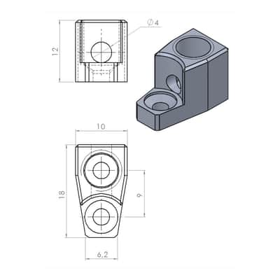 Nova Guitar Parts 8-String Headless Tremolo Bridge-Block Headpiece image 9