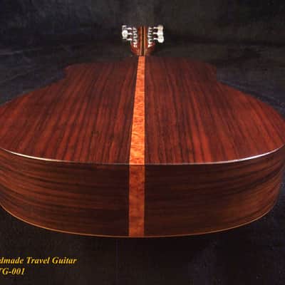Handmade Cutaway Travel Guitar Solid Spruce, Indian Rosewood, Cat Inlay, Soft-bag Bruce Wei LTG-001 image 9