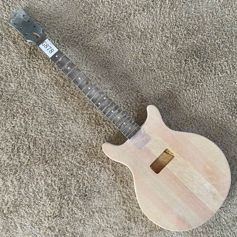 Double Cutaway Mahogany Wood Guitar Body and Neck DIY Project, Rosewood Fingerboard image 1
