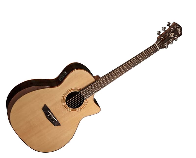 Washburn WCG20SCE Comfort Series Cutaway Grand Auditorium w/ Electronics Natural image 2
