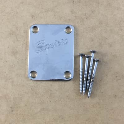 Vintage Fender Squier Neck Plate Chrome Plating Original Natural Light Relic NOS image 2