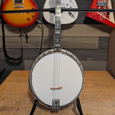 1930s Bacon Banjo Company B&D Tenor Banjo Unsure Of Model Custom Headstock Inlay Plays Excellent image 1