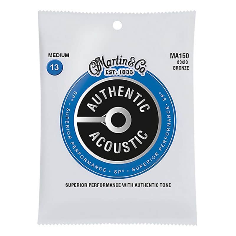 Martin MA150 Authentic Acoustic SP 80/20 Bronze Acoustic Guitar Strings - Medium (.13 - .56) image 1
