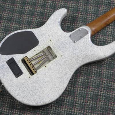 2016 Ernie Ball Music Man Luke III Custom Color Pearl White/Blue Sparkle! w/OHSC image 4