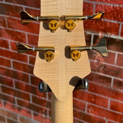 Fodera Monarch Std. 4 String Bass 2020 - gorgeous Fiddleback Maple 8 lbs. 7 oz. example by the Fodera Boyz ! image 7