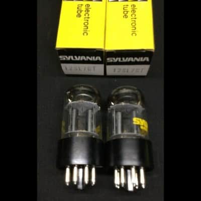 NOS Matched Pair SYLVANIA 12SL7GT Black Plate Vintage Vacuum Tubes F.9681 image 2