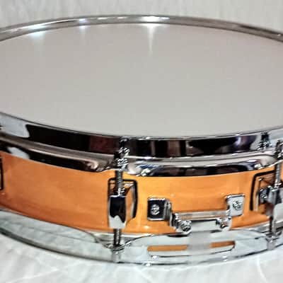 MP CUSTOM (C VIDEO) PICCOLO SNARE DRUM 14" 10 LUGS 93 shell - Amber maple FREE SHIP TO C-USA! image 4