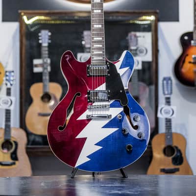 2017 D´Angelico Premier Grateful Dead DC red/white/blue lightning bolt image 2
