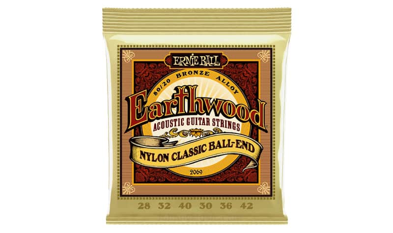 Earthwood Nylon Classic Ball End 80/20 Bronze Wound Folk String Set Clear Monofiliament Trebles Multifilament Core Basses image 1