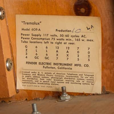 Immagine Fender Tremolux 6G9-A Piggyback Tube Amplifier (1962), ser. #00854. - 4