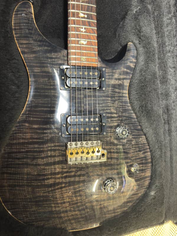 1991 PRS Paul Reed Smith Custom 24, Flame Maple 10-top, Mahogany back and neck, Brazilian Rosewood Fretboard with Bird Inlays, PRS Tremolo Bridge, Finished in Grey Black, with Nickel Hardware image 1
