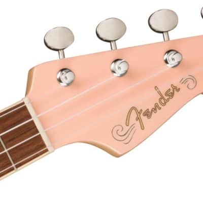 Fender Fullerton Jazzmaster Uke, Walnut Fingerboard, Tortoiseshell Pickguard, Shell Pink image 4