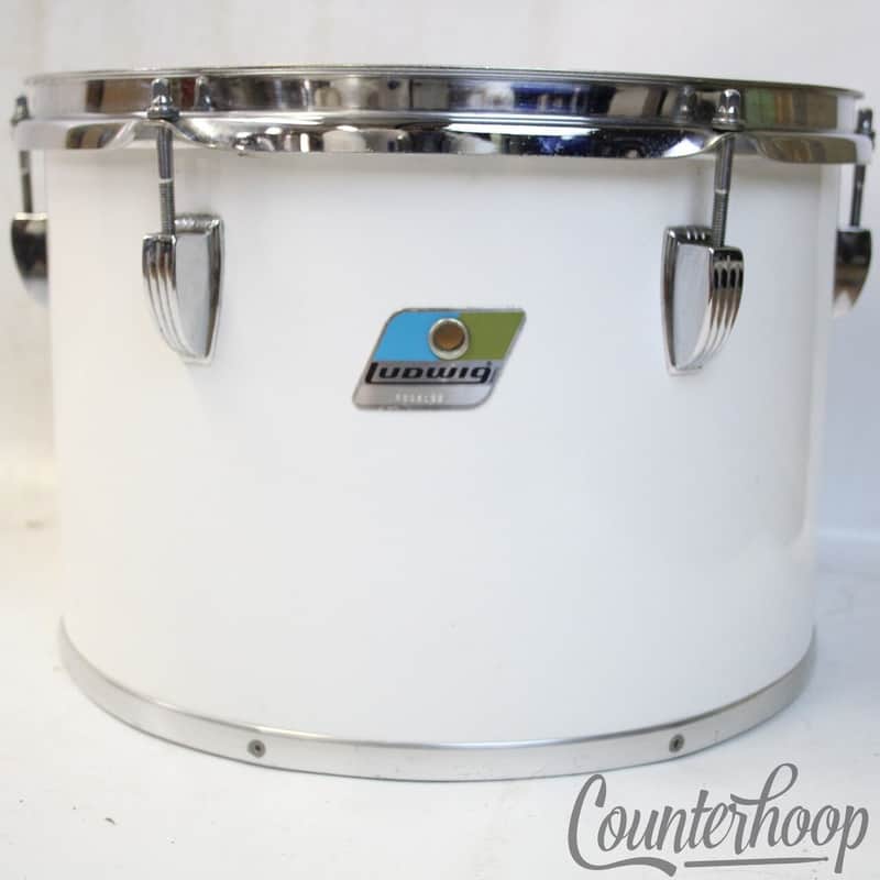 *Ludwig 13x9"White Cortex Concert Tom Drum Vintage 80s Blue/Olive 6Ply Maple USA image 1