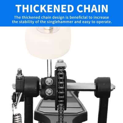 Single Bass Drum Pedal, Kick Drum Pedal for Drum Set Instrument, Single-Chain Drum Foot Pedal for Beginner & Pro Drummers image 8