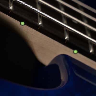 Cort GB-Fusion 4 Blue Burst 4 String Jazz Bass 34" Spalted Maple Luminous Side Dots image 8