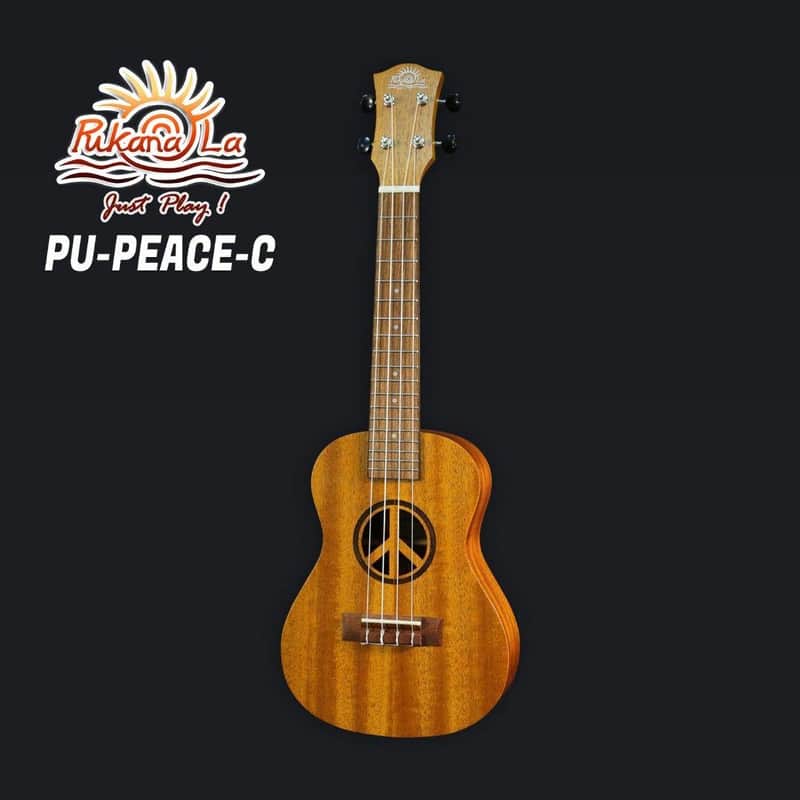 PukanaLa Model PEACE-C Concert Ukulele with Sapele Mahogany Top, Back and Sides image 1