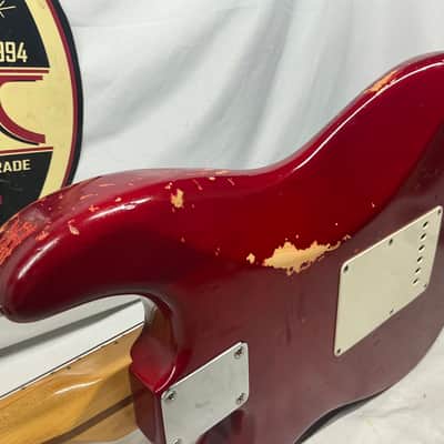 Fender Highway One Stratocaster Guitar 2002 - Crimson Red Transparent / Maple neck image 11