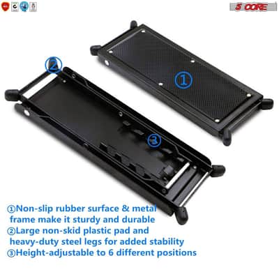 5 Core Guitar Foot Stool Foot Rest Adjustable Heights, Strong & Sturdy GFS 01 image 8