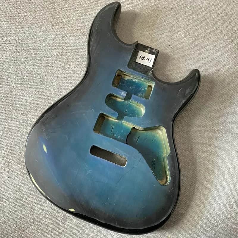Blue Burst Guitar Strat Style Basswood Body image 1