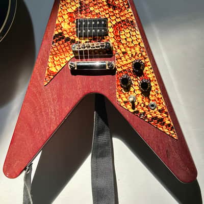 Gibson Flying V 2007 - Faded Cherry w/ Custom Snakeskin Pickguard image 2