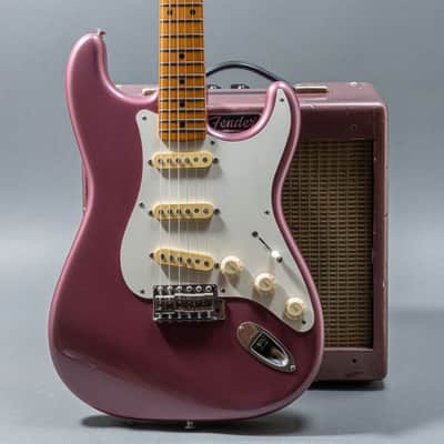 Fender 54 Style Stratocaster Refin with matching Amp 1989, Purple Refin image 1
